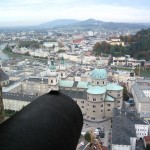 View of Salzburg, Austria from a castle